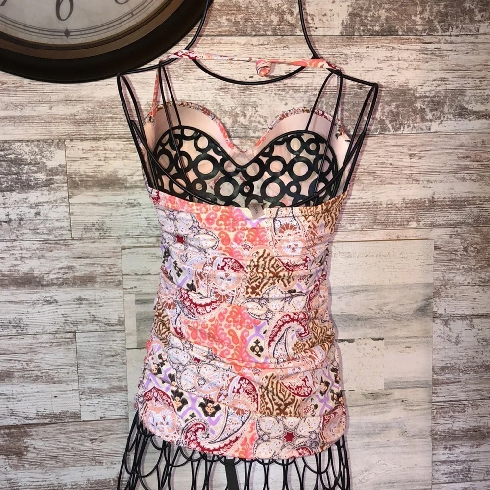 Victoria's Secret Bikini swim suit Colorful print no bottoms long top size 32C​​ - Picture 10 of 10